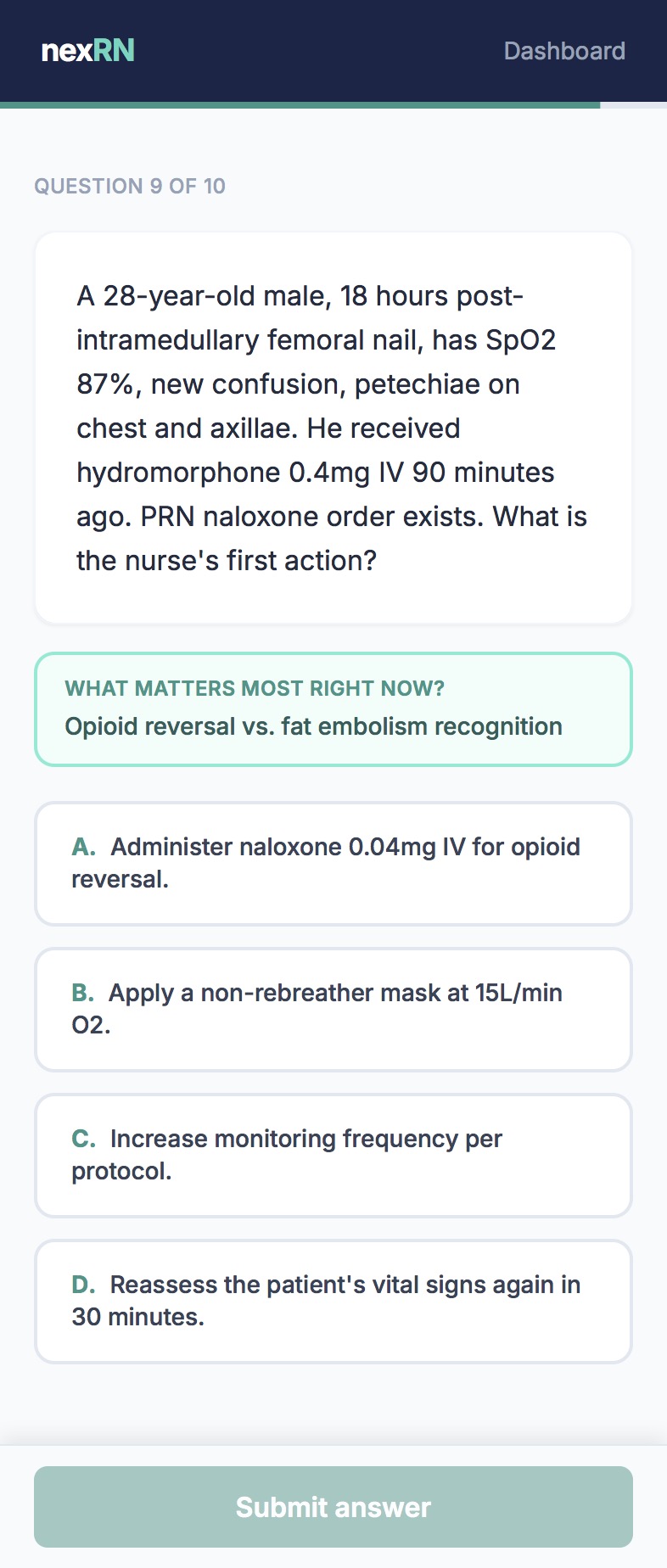 nexRN practice question